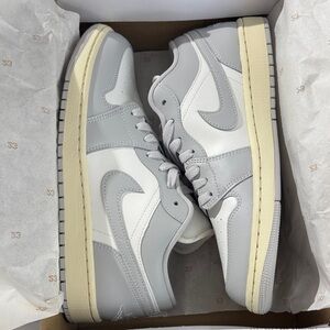 Jordan Women’s Air 1 Low in Sail, Neutral Gray and Coconut Milk